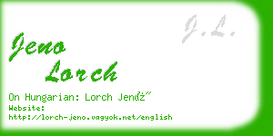 jeno lorch business card